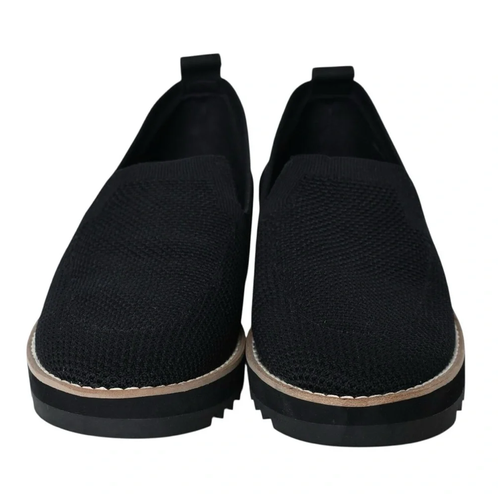 Eileen Fisher Lindy Novo Stretch Knit Black Wedge Sport Loafer
